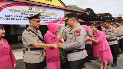 Kapolres Sintang Pimpin Sertijab Sejumlah Pejabat Polres Sintang